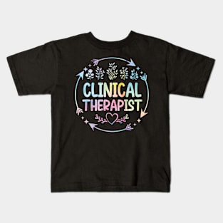 Clinical Therapist cute floral watercolor Kids T-Shirt